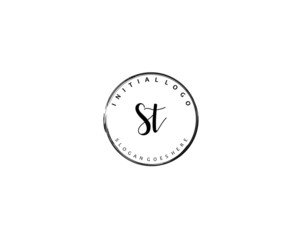 ST Initial handwriting logo vector