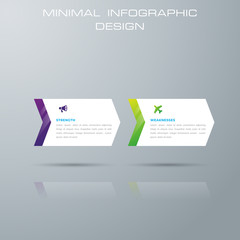 Infographic template with 2 options, workflow, process chart,Timeline infographics design vector can be used for workflow layout, diagram, annual report, web design, steps or processes. - Vector