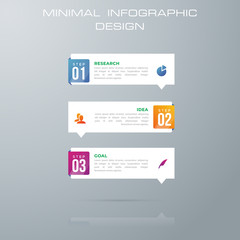 Infographic template with 3 options, workflow, process chart,Timeline infographics design vector can be used for workflow layout, diagram, annual report, web design, steps or processes. - Vector