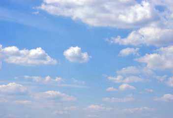 White clouds in blue sky
