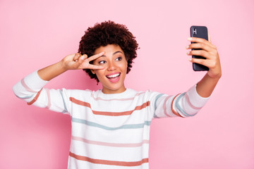 Photo of positive cheerful cute charming fascinating beautiful attractive darkish skinned...