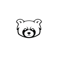 Red panda logo design vector head animal