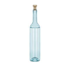 Glass Bottle of Water isolated on a white background.