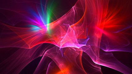 3D rendering abstract fractal polygon background