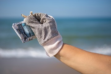 Collection of cigarette butts by volonteers