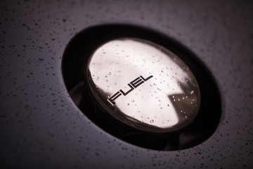 Fuel cap on a vintage car