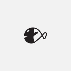 fish logo icon - vector