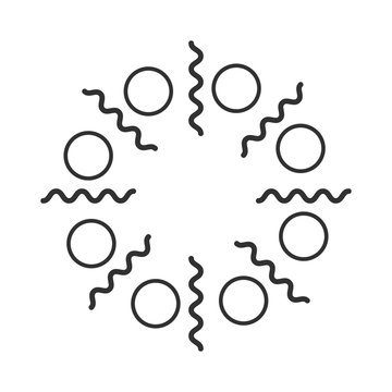 Zigzag, circle arranged in a circle. Stock vector illustration on white background.