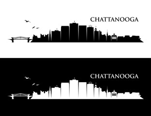 Obraz premium Chattanooga skyline - Tennessee, United States of America, USA - vector illustration
