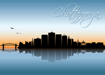 Fototapeta premium Chattanooga skyline - Tennessee, United States of America, USA - vector illustration