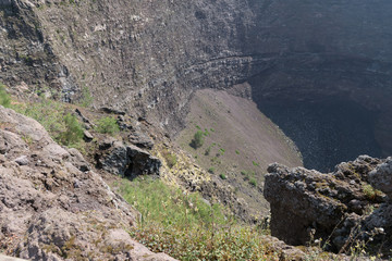 The crater of the volcano Vesuvius in Italy