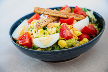 Fresh seafood salad with smoked salmon