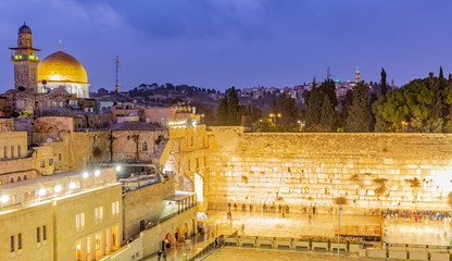 Western Wall and Dome of the Rock in Jerusalem, Israel
