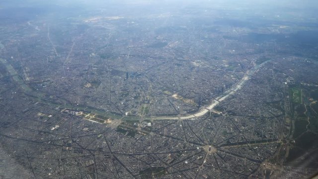 view from the airplane to Paris