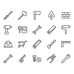 Construction tools related icon set.Vector illustration