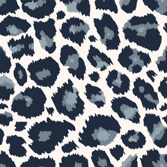 Trendy snow leopard seamless pattern