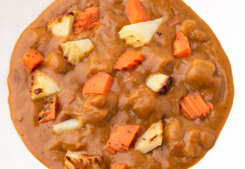 curry with potato and carrot Japan food background