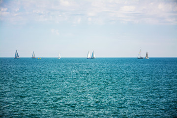 sailboats in the sea