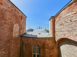 The Hagia Sophia (also called Hagia Sofia or Ayasofya) interior architecture, famous Byzantine...