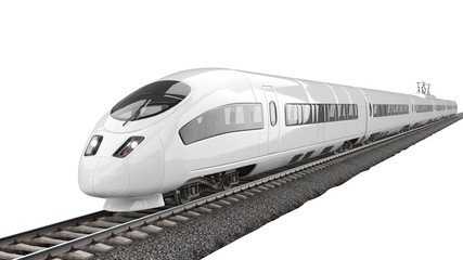 High-Speed Train Isolated on White Background - 292862730