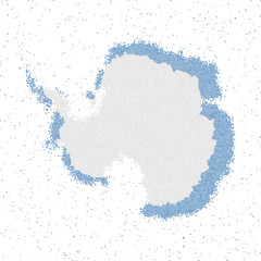 Map of Antarctica. Mosaic style map with flag of Antarctica. Vector illustration.