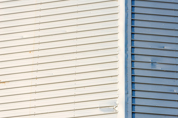 .corrugated roof in the sunset light