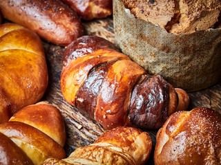French baked pastry, pies, baguettes, croissants