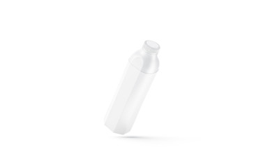 Blank white milk or water bottle mock up,  no gravity