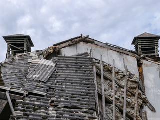 Demolition of the building. Destroyed building