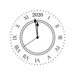 New Year 2020 countdown. Clock with 2020 countdown midnight