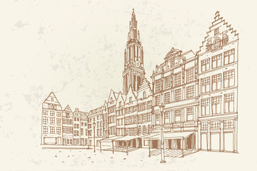 Fototapeta premium Grote Markt square in Antwerpen, Belgium.