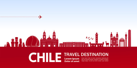 Chile travel destination grand vector illustration.