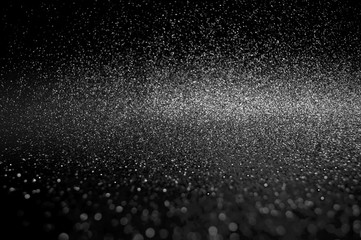 Soft image abstract bokeh black and white colors with light background.Monotone night light elegance,smooth sparkling glittering backdrop or artwork design for roman and celebration.