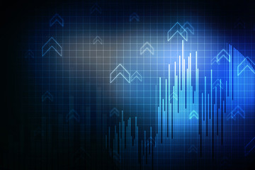 2d rendering Stock market online business concept. business Graph 