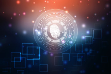 Fingerprint Scanning Technology Concept 2d Illustration