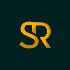 Letter SR Creative Typography Icon Logo Design Template Element Vector