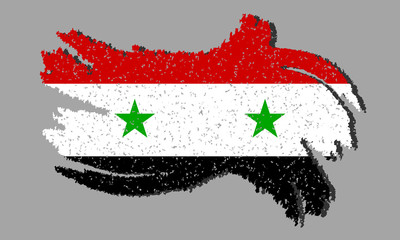 Syria flag grunge, Syria flag with shadow on isolated background, vector illustration