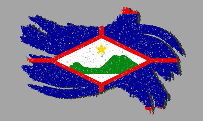 Grange Sint Eustatius flag, Sint Eustatius flag with shadow on isolated background, vector illustration