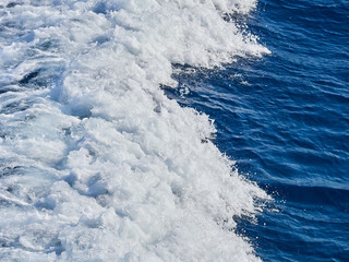 Blue sea waves detail. Greece