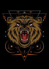 The BEAR  ILLUSTRATION, angry bear mascot