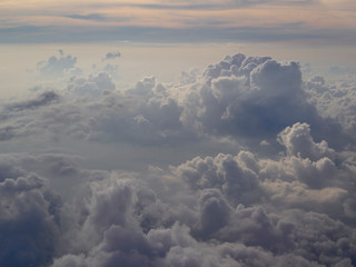 blue sky with clouds and sun