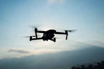 flying drone in the outdoor
