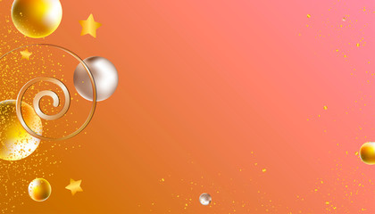 Luxury abstract bright background golden elements lines with template. Background premium