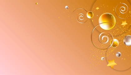 Luxury abstract bright background golden elements lines with template. Background premium