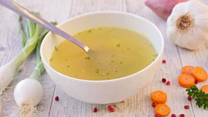 broth and vegetable with ingredients