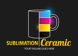 Abstract modern colored vector logo template of sublimation ceramic. For typography, print, corporate identity, workshop, branding, factory.