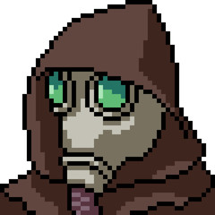 Obraz premium vector pixel art mask hood