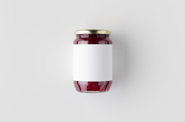 Pickled beets jar mockup. Top view, blank label.
