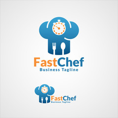 Fast Chef - Professional Food Maker or Fast Food Restaurant Logo