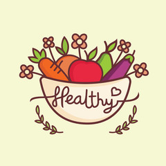 Healthy Food, World food day, Happy vegetarian day illustration Vector